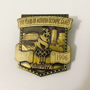 Vtg Atlanta Olympics Games 1896 - 1996 Pin 100 Years